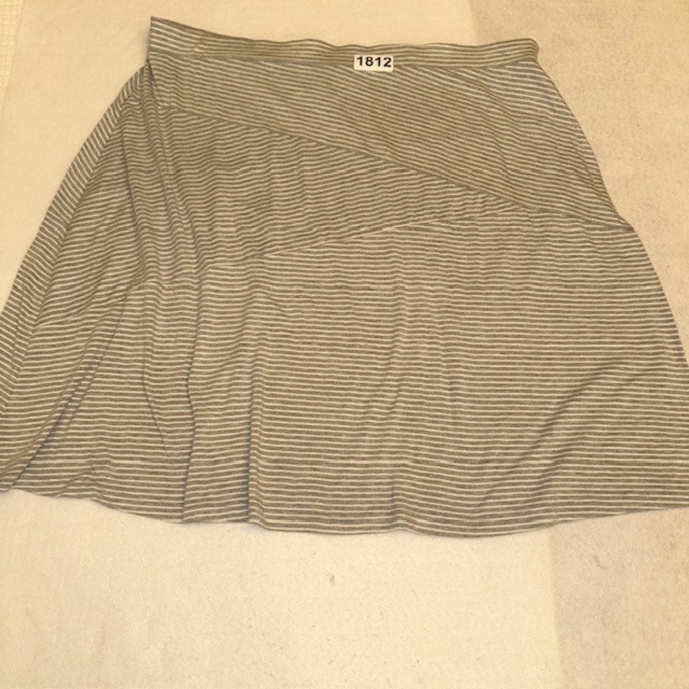 Great Northwest Indigo Skirt Womens Plus 2X Gray Striped A Line Knit Stretch